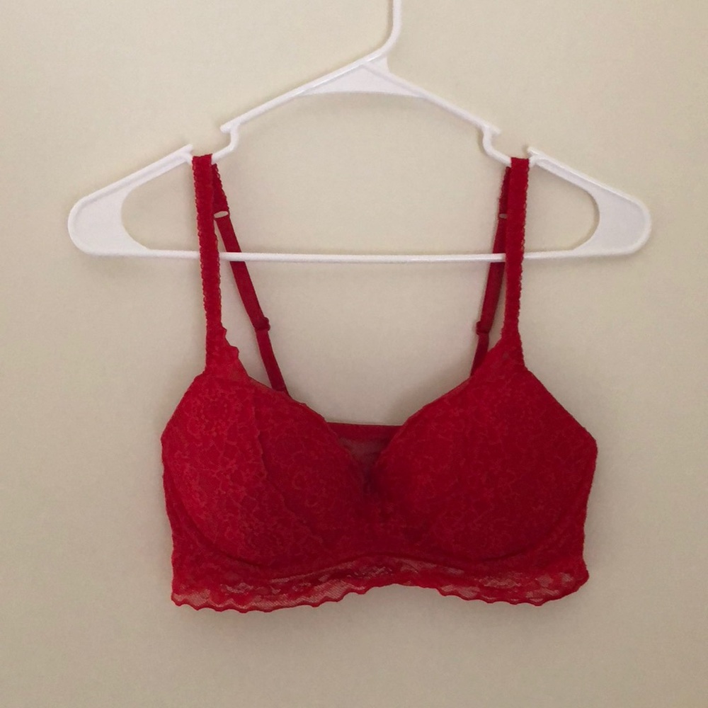 Red Lace padded bralette